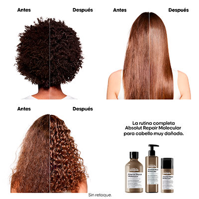 Antes y después: Cabello más reparado, suave y brillante